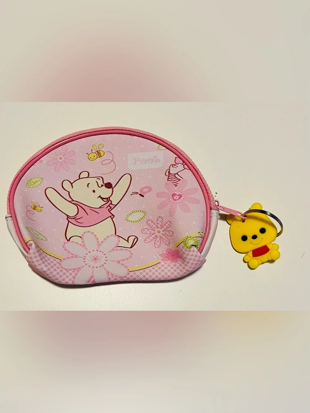 Winnie the Pooh Pink Floral Coin Purse with Charm